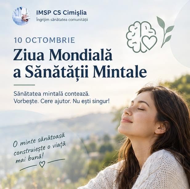 10 octombtie -Ziua Mondială a Sănătății Mintale